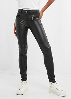Rock Chick Leather Look Trousers by Joe Browns
