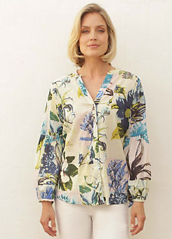 Romantic Floral Blouse in Blue by Pomodoro