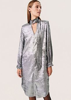 Ronya Long Sleeve Metallic Dress by Soaked in Luxury