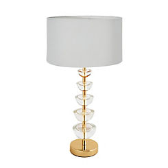 Rosa Glass & Antique Brass Table Lamp by STAR by Julien Macdonald