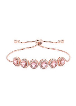 Rose Gold Pink Pave Toggle Bracelet - Gift Boxed by Jon Richard
