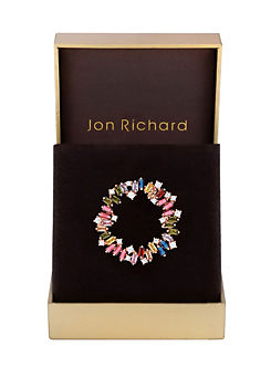 Rose Gold Plated Multi Cubic Zirconia Scattered Stone Brooch - Gift Boxed by Jon Richard