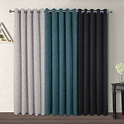 Rossi Blackout Textured Pair of Eyelet Curtains by Home Curtains