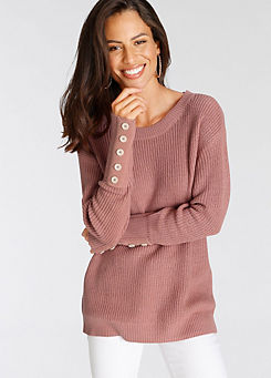 Round Neck Chunky Knit Jumper by Laura Scott