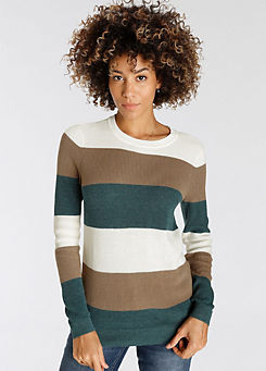 Round Neck Knitted Jumper by H.I.S