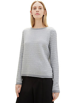 Round Neck Pattern Knit Jumper by Tom Tailor