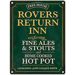 Rovers Return- Landlords- Personalised Metal Sign for the Home by The Original Metal Sign Company