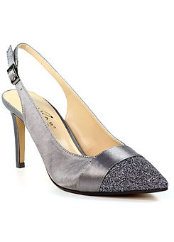 Rowena Dark Grey Slingback Court Shoes by Lunar