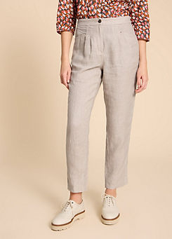 Rowena Natural Linen Trousers by White Stuff