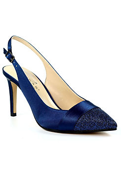Rowena Navy Slingback Court Shoes by Lunar