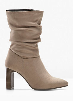 Ruched Suede Look Boots by bonprix