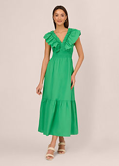 Ruffle Front Maxi Dress by Adrianna Papell