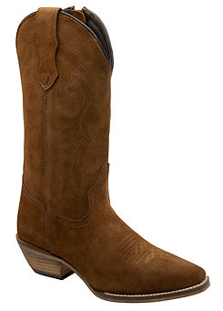 Rust Taylor Suede Cowboy Boots by Ravel