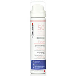 SPF50 UV Protection Face & Scalp Mist 75ml by Ultrasun