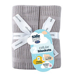 Safe Nights Pack of 2 100% Cotton Baby Cellular Blankets by Silentnight