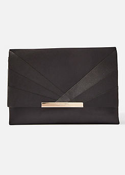Satin Fold Over Clutch Bag by Accessorize