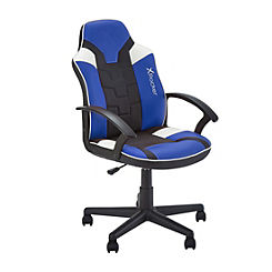 Saturn Mid-Back Wheeled Esport Gaming Chair - Blue by X Rocker
