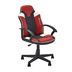 Saturn Mid-Back Wheeled Esport Gaming Chair - Red by X Rocker