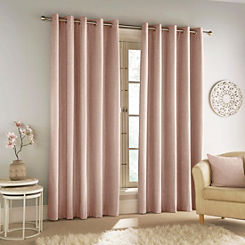 Savoy Chenille Pair of Blackout Thermal Eyelet Curtains by Tyrone