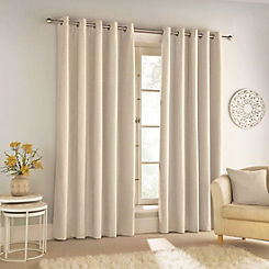 Savoy Chenille Pair of Blackout Thermal Eyelet Curtains by Tyrone