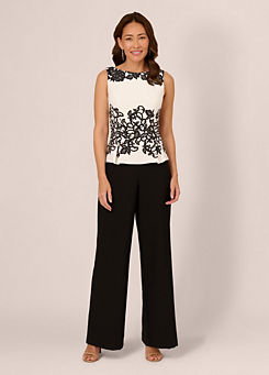 Scroll Lace Jumpsuit by Adrianna Papell