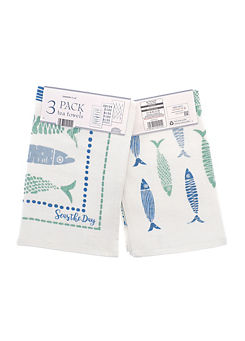 Seas The Day Set of 3 Tea Towels by Country Club