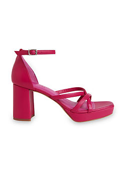 Selene Pink Platform Heeled Sandals by Whistles