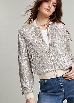 Sequin Bomber Jacket by Freemans