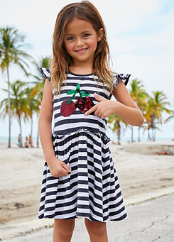 Sequin Cherry Jersey Dress by Arizona Kids