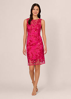 Sequin Leaf Sheath Dress by Adrianna Papell