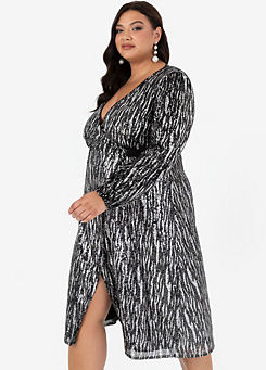 Sequin Wrap Dress by Lovedrobe Luxe