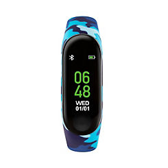 Series 1 Printed Camo Blue Silicone Strap Activity Tracker by Tikkers