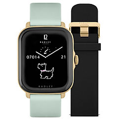 Series 20 Smart Calling Watch with interchangeable Black Silicone and Eucalyptus Leather Straps RYS20-2126-SET by Radley London