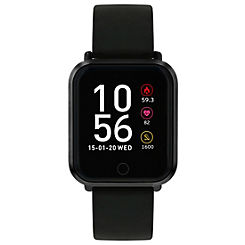 Series 6 Smart Watch with Rectangular Black Case with Black Silicon Strap by Reflex Active