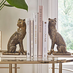 Set of 2 Cheetah Bookends by Freemans