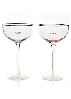 Set of 2 Coupe Glasses - Love by Amore