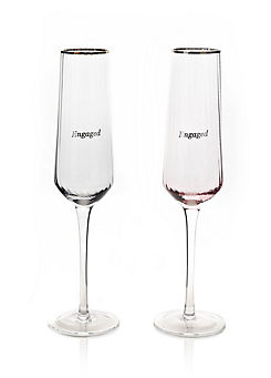 Set of 2 Engaged Flute Glasses by Amore