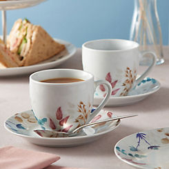 Set of 2 Porcelain Cup & Saucers by Price & Kensington