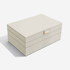 Set of 3 Oatmeal Supersize Jewellery Box by Stackers