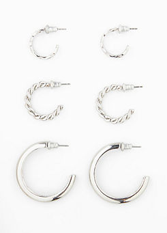 Set of 3 Pairs of Hoop Earrings by bonprix