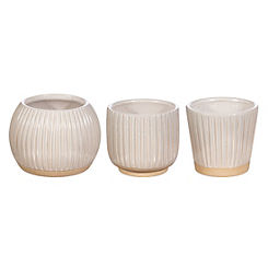 Set of 3 Small Japandi Planters by Sass & Belle