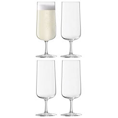 Set of 4 Arc Champagne Flutes 240ml by LSA
