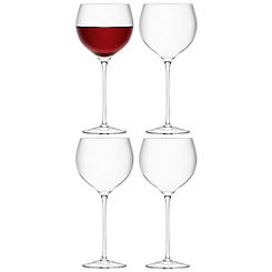 Set of 4 Clear Wine Balloon Glasses 570ml by LSA