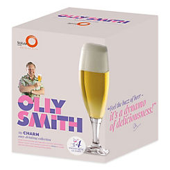 Set of 4 Footed Beer Crystal Glasses by Olly Smith