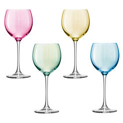 Set of 4 Polka Wine Glasses Pastels by LSA