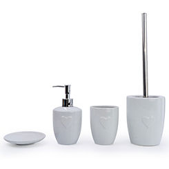 Set of 4 Textured Ceramic Bathroom Range