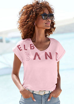 Short Sleeve Logo Print T-Shirt by Elbsand