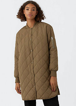 Short Stand-Up Collar Quilted Coat by Vero Moda