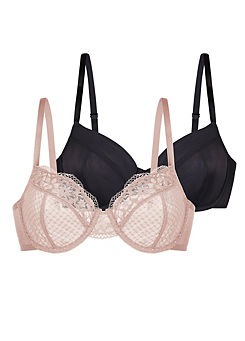 Sierra Pack of 2 Non Padded Underwired Bras by DORINA