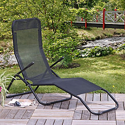 Siesta Reclining Lounger - Black by Suntime
